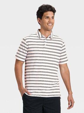 Goodfellow & Co White Polo with Black Stripes